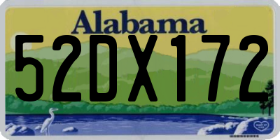 AL license plate 52DX172