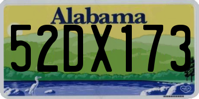 AL license plate 52DX173