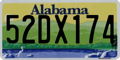 AL license plate 52DX174