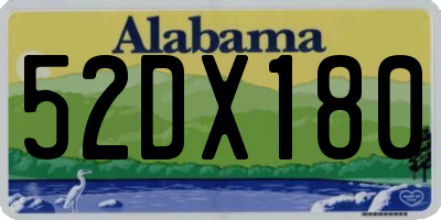 AL license plate 52DX180