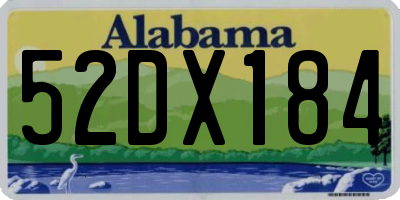 AL license plate 52DX184