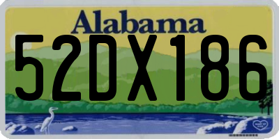 AL license plate 52DX186