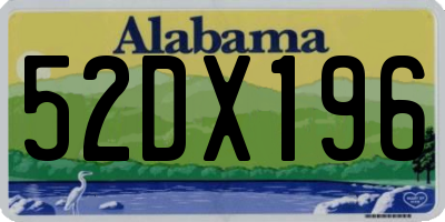 AL license plate 52DX196