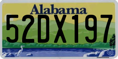AL license plate 52DX197