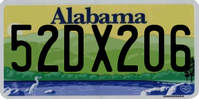 AL license plate 52DX206