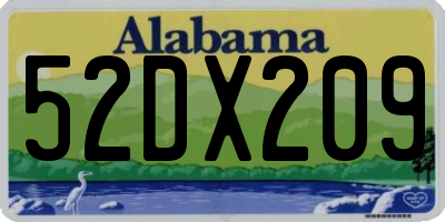 AL license plate 52DX209