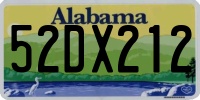 AL license plate 52DX212