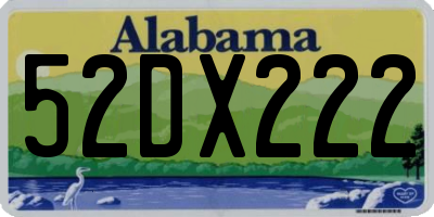 AL license plate 52DX222