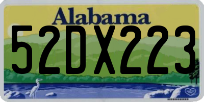 AL license plate 52DX223