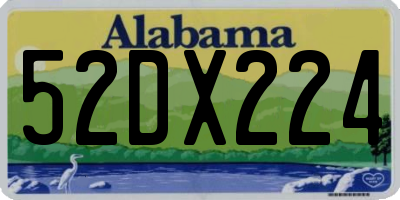 AL license plate 52DX224