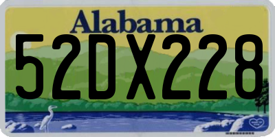 AL license plate 52DX228