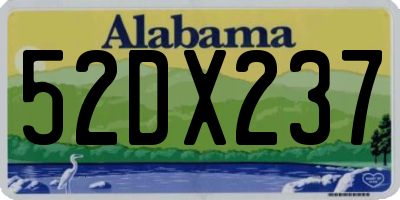 AL license plate 52DX237