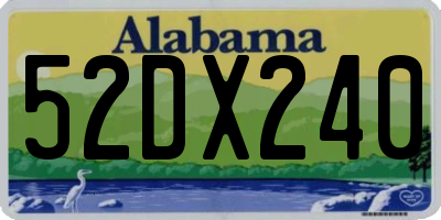 AL license plate 52DX240