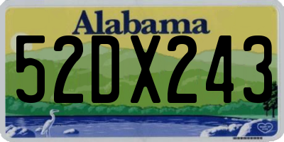 AL license plate 52DX243