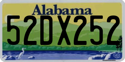AL license plate 52DX252