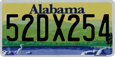 AL license plate 52DX254