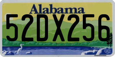 AL license plate 52DX256