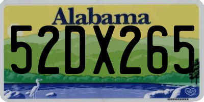 AL license plate 52DX265