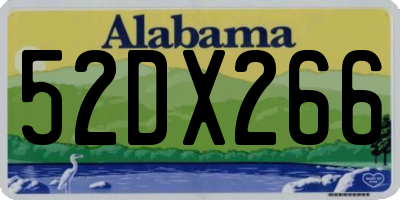 AL license plate 52DX266