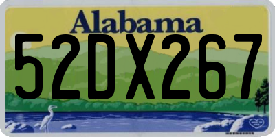 AL license plate 52DX267