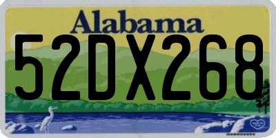 AL license plate 52DX268
