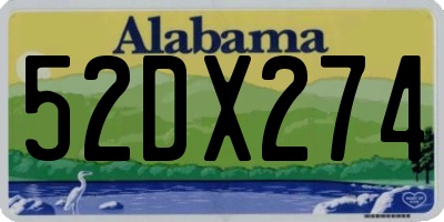 AL license plate 52DX274