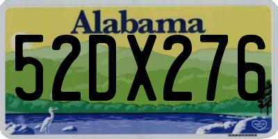 AL license plate 52DX276