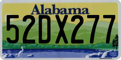 AL license plate 52DX277