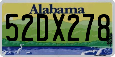 AL license plate 52DX278