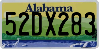 AL license plate 52DX283