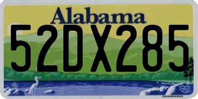 AL license plate 52DX285