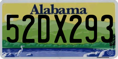 AL license plate 52DX293