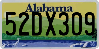 AL license plate 52DX309