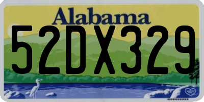 AL license plate 52DX329