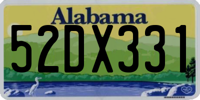 AL license plate 52DX331