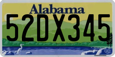 AL license plate 52DX345