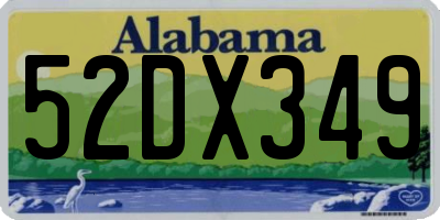 AL license plate 52DX349
