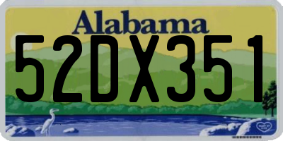AL license plate 52DX351