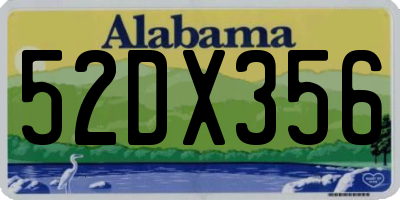AL license plate 52DX356