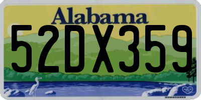 AL license plate 52DX359