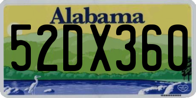 AL license plate 52DX360