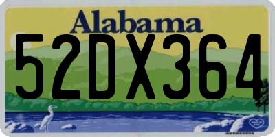 AL license plate 52DX364