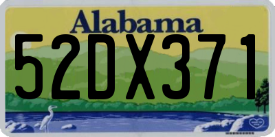 AL license plate 52DX371