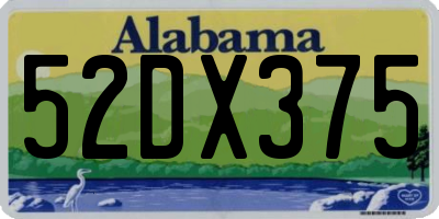 AL license plate 52DX375