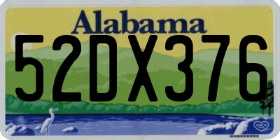 AL license plate 52DX376
