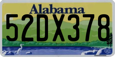 AL license plate 52DX378