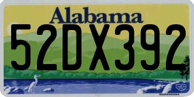 AL license plate 52DX392