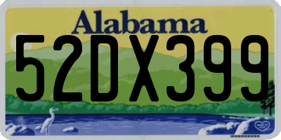 AL license plate 52DX399