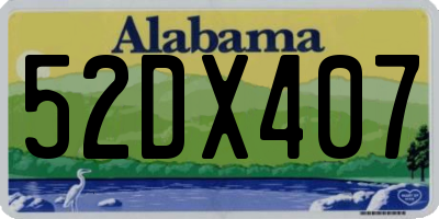 AL license plate 52DX407