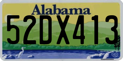 AL license plate 52DX413